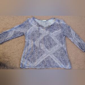 Sonoma Purple Patterned Long Sleeve Top